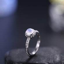 Load image into Gallery viewer, Textured Milky Blue Moonstone Ring in 925 Sterling Silver, Stylish Gemstone Ring, Moonstone Jewellery, Gift for Her - Shop &amp; Buy
