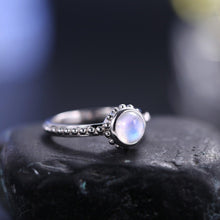 Load image into Gallery viewer, Textured Milky Blue Moonstone Ring in 925 Sterling Silver, Stylish Gemstone Ring, Moonstone Jewellery, Gift for Her - Shop &amp; Buy
