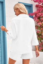 Load image into Gallery viewer, Textured Shirt and Elastic Waist Short with Pockets - Shop &amp; Buy