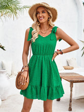 Load image into Gallery viewer, Tied Ruffled V-Neck Sleeveless Mini Dress - Shop &amp; Buy
