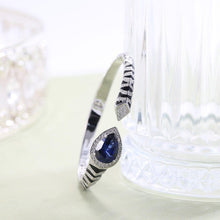 Load image into Gallery viewer, Tiger Element Bracelets Pear Shape 10x14mm Lab Blue Sapphire Cuff Bracelets in 925 Sterling Silver Gift For Her - Shop &amp; Buy
