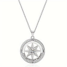 Load image into Gallery viewer, Timeless Sterling Silver Compass Necklace with Shimmering Zircon - Shop &amp; Buy
