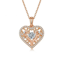 Load image into Gallery viewer, Tree Of Life Moissanite Heart Necklace Family Tree Pendant Necklace in 925 Sterling Silver Gift For Her - Shop &amp; Buy
