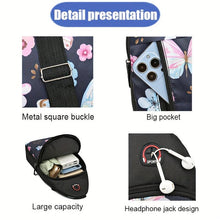 Load image into Gallery viewer, Trendy Floral Butterfly Backpack Sling - Stylish Nylon Crossbody Bag for Outdoor Adventures - Secure &amp; Versatile Chest Fanny Pack - Shop &amp; Buy
