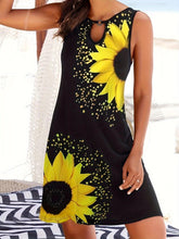 Load image into Gallery viewer, Trendy Floral Print Dress - Eye-Catching Crew Neck, Chic Sleeveless Cut Out - Shop &amp; Buy
