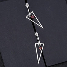 Load image into Gallery viewer, Triangle 925 Sterling Silver Smart Chic Earrings Natural Red Garnet Gemstone Drop Earrings for Women Fine Jewelry - Shop &amp; Buy
