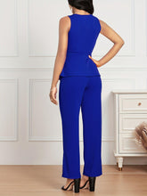 Load image into Gallery viewer, Two-Piece Chic Outfit for Women - Sleeveless V-Neck Top &amp; Flowy Wide-Leg Pants - Shop &amp; Buy
