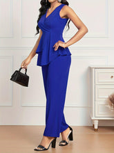 Load image into Gallery viewer, Two-Piece Chic Outfit for Women - Sleeveless V-Neck Top &amp; Flowy Wide-Leg Pants - Shop &amp; Buy
