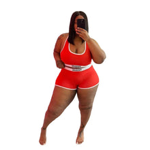Load image into Gallery viewer, Two Piece Plus Size Sets Women Clothing Wholesale Sexy Shorts Fashion Vest Short Leggings Casual Jogging Suits - Shop &amp; Buy
