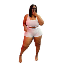 Load image into Gallery viewer, Two Piece Plus Size Sets Women Clothing Wholesale Sexy Shorts Fashion Vest Short Leggings Casual Jogging Suits - Shop &amp; Buy
