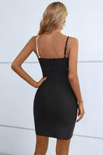Load image into Gallery viewer, Two-Tone Feather Trim Spaghetti Strap Dress - Shop &amp; Buy
