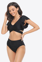 Load image into Gallery viewer, Two-Tone Flutter Sleeve Tied Two-Piece Swimsuit - Shop &amp; Buy