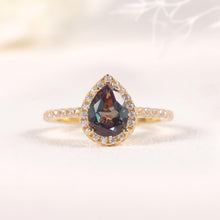 Load image into Gallery viewer, Unique Pear Shaped Lab Alexandrite Engagement Ring 925 Sterling Silver Promise Ring June birthstone Gift For Her - Shop &amp; Buy
