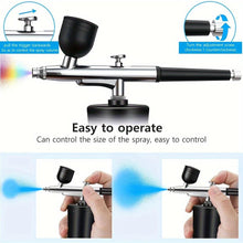 Load image into Gallery viewer, USB Rechargeable Mini Airbrush Kit: Portable, Versatile, and Safe Compressor for Crafts, Tattoos, Cake Decorating &amp; More with Cleaning Kit - Shop &amp; Buy
