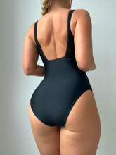 Load image into Gallery viewer, V Neck Flattering Swimsuit - Eye-Catching Contrast Mesh, Tummy Control, High Cut - Shop &amp; Buy
