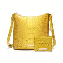 Load image into Gallery viewer, Vintage Crocodile Pattern Glossy Crossbody Bag, Leather Textured Bag Purse, Classic Versatile Fashion Shoulder Bag - Shop &amp; Buy
