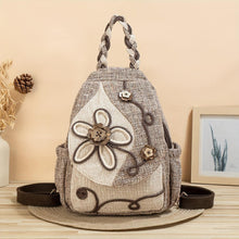 Load image into Gallery viewer, Vintage Ethnic Floral Embroidered Backpack - Stylish Flap Closure with Timeless Patterns - Shop &amp; Buy
