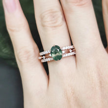 Load image into Gallery viewer, Vintage Natural Moss Agate Engagement Ring Set For Women, Bridal Wedding Promise Ring in 925 Sterling Silver - Shop &amp; Buy

