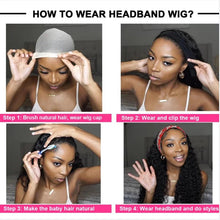 Load image into Gallery viewer, Water Wave Glueless Headband Wig Human Hair Natural Color - Shop &amp; Buy
