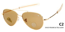 Load image into Gallery viewer, WHO CUTIE Brand AO Sunglasses pilot 90s Men Army Military 12K Gold Tint Frame American Optical Lens Sun Glasses - Shop &amp; Buy
