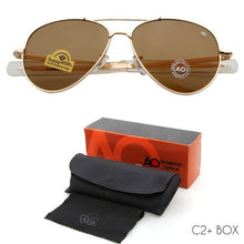 Load image into Gallery viewer, WHO CUTIE Brand AO Sunglasses pilot 90s Men Army Military 12K Gold Tint Frame American Optical Lens Sun Glasses - Shop &amp; Buy