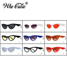 Load image into Gallery viewer, WHO CUTIE Cat Eye Sunglasses Women Brand Designer Vintage Retro Female 70s 80s 90s Sun Glasses Blue Frame Mirror Shades - Shop &amp; Buy

