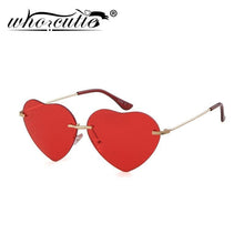 Load image into Gallery viewer, WHO CUTIE Fashion Red Heart Shaped Rimless Sunglasses Women Brand Design Frameless Cat Eye Sun Glasses Shades - Shop &amp; Buy