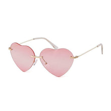 Load image into Gallery viewer, WHO CUTIE Fashion Red Heart Shaped Rimless Sunglasses Women Brand Design Frameless Cat Eye Sun Glasses Shades - Shop &amp; Buy