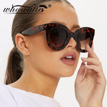Load image into Gallery viewer, WHO CUTIE Oversized Cat Eye Flat Top Sunglasses Women Brand Design Gradient Lens Sun Glasses Retro Vintage Shades - Shop &amp; Buy