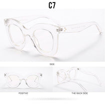 Load image into Gallery viewer, WHO CUTIE Oversized Cat Eye Flat Top Sunglasses Women Brand Design Gradient Lens Sun Glasses Retro Vintage Shades - Shop &amp; Buy