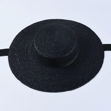 Load image into Gallery viewer, Wide Brim Boater Hat 10cm 15cm Brim Straw Hat Flat Women Summer Kentucky Derby Hat - Shop &amp; Buy
