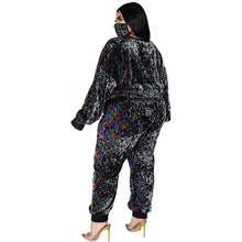 Load image into Gallery viewer, Winter Plus Size Clothing For Women Two Piece Set Sequins Birthday Outfit Joggers Tracksuit - Shop &amp; Buy
