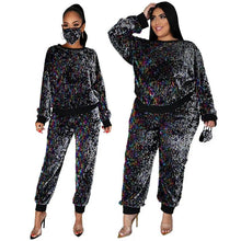 Load image into Gallery viewer, Winter Plus Size Clothing For Women Two Piece Set Sequins Birthday Outfit Joggers Tracksuit - Shop &amp; Buy
