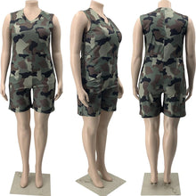 Load image into Gallery viewer, Wmstar Plus Size Jumpsuit Women Overalls Camouflage One Piece Outfits Short Sleeves Casual New Playsuits - Shop &amp; Buy
