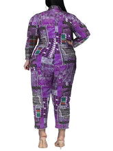 Load image into Gallery viewer, Wmstar Plus Size Romper Women Flower Print Long Sleeve Stretch Office Lady New Fall Shirts Fall Jumpsuit - Shop &amp; Buy
