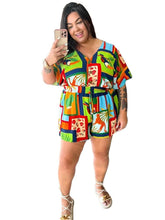 Load image into Gallery viewer, Wmstar Plus Size Romper Women Jumpsuit Clothing Printed V Neck Sexy Casual Shorts Africa Summer Clothes - Shop &amp; Buy
