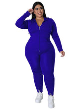 Load image into Gallery viewer, Wmstar Plus Size Two Piece Outfits Women Hoodies Sweatsuit Leggings Pants Sets Solid Stretch Matching New - Shop &amp; Buy
