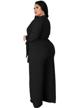 Load image into Gallery viewer, Wmstar Plus Size Women Clothes Jumpsuit Fall Clothes Solid Sexy V Neck Office Lady Romper Wide Leg - Shop &amp; Buy
