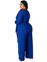 Load image into Gallery viewer, Wmstar Plus Size Women Clothes Jumpsuit Fall Clothes Solid Sexy V Neck Office Lady Romper Wide Leg - Shop &amp; Buy
