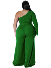 Load image into Gallery viewer, Wmstar Plus Size Women Clothes Jumpsuit Fall Solid Single Sleeve with Sashes Fashion Office Ladies Romper - Shop &amp; Buy
