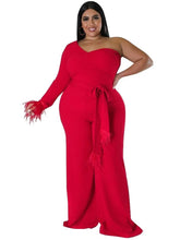 Load image into Gallery viewer, Wmstar Plus Size Women Clothes Jumpsuit Fall Solid Single Sleeve with Sashes Fashion Office Ladies Romper - Shop &amp; Buy
