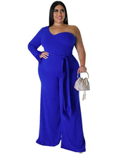 Load image into Gallery viewer, Wmstar Plus Size Women Clothes Jumpsuit Fall Solid Single Sleeve with Sashes Fashion Office Ladies Romper - Shop &amp; Buy
