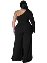 Load image into Gallery viewer, Wmstar Plus Size Women Clothes Jumpsuit Fall Solid Single Sleeve with Sashes Fashion Office Ladies Romper - Shop &amp; Buy
