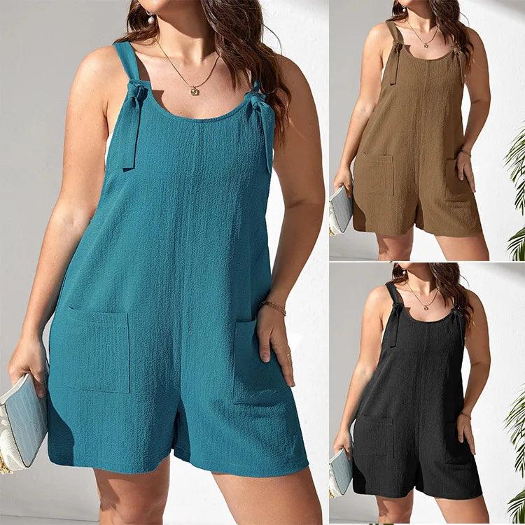 Wmstar Plus Size Women Clothing Romper Solid Jumpsuit Slip Corset Sexy Casual Shorts New Style Summer - Shop & Buy