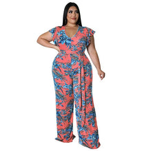 Load image into Gallery viewer, Wmstar Women Jumpsuits Plus Size 5XL One Piece Outfits Office Lady Short Sleeve Print Bodysuit Summer - Shop &amp; Buy
