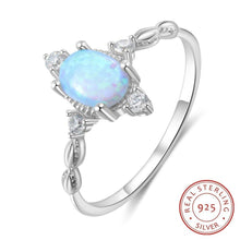 Load image into Gallery viewer, Women 925 Sterling Silver Opal Rings Female Finger Rings Cubic Zircon Silver 925 Engagement Wedding Jewelry Gifts for Girls - Shop &amp; Buy
