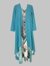 Load image into Gallery viewer, Women Boho-Chic Two-Piece Ensemble - Long Sleeve Kimono Top &amp; V Neck Cami Maxidress - Shop &amp; Buy
