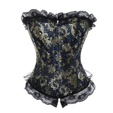 Load image into Gallery viewer, Women Bustiers Corsets Floral Lace Overbust Corset Top Sexy Boned Waist Cincher Bustier Satin Corselet Gothic Jacquard Korset - Shop &amp; Buy
