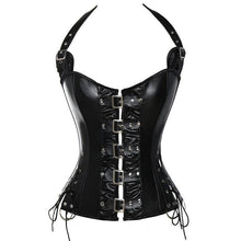 Load image into Gallery viewer, Women Bustiers Corsets Leather Overbust Corset with Buckles Steel Boned Steampunk Gothic Bustier Waist Training Corselet Vest - Shop &amp; Buy
