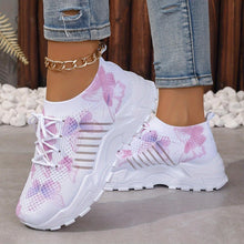 Load image into Gallery viewer, Women Butterfly Pattern Sneakers, Casual Lace Up Outdoor Shoes, Breathable Knit Low Top Shoes - Shop &amp; Buy
